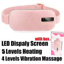 Electric Period Cramp Massager Vibrating Heating Belt for Menstrual Waist Stomach Abdominal Warm Palace Belt