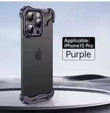 Luxury Alien Metal Borderless Phone Case For iPhone 12 13 14 15 16 17 Pro Max Lens Protecti Shockproof Aluminum Alloy Back Cover