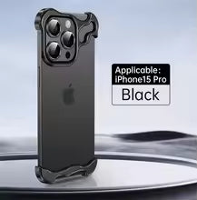 Luxury Alien Metal Borderless Phone Case For iPhone 12 13 14 15 16 17 Pro Max Lens Protecti Shockproof Aluminum Alloy Back Cover